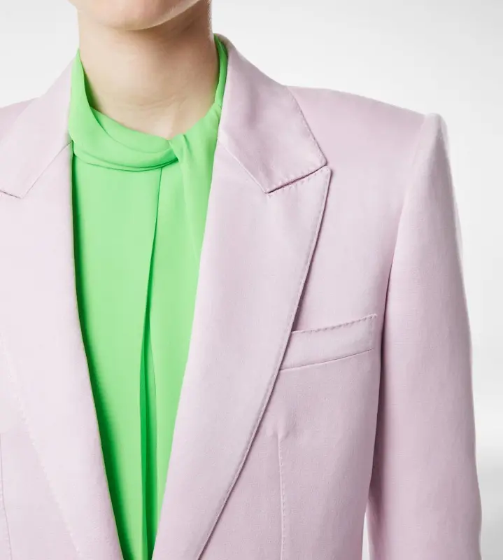 WASHED COTTON SILK BLEND DUCHESSE SINGLE BREASTED JACKET ORCHID PINK online